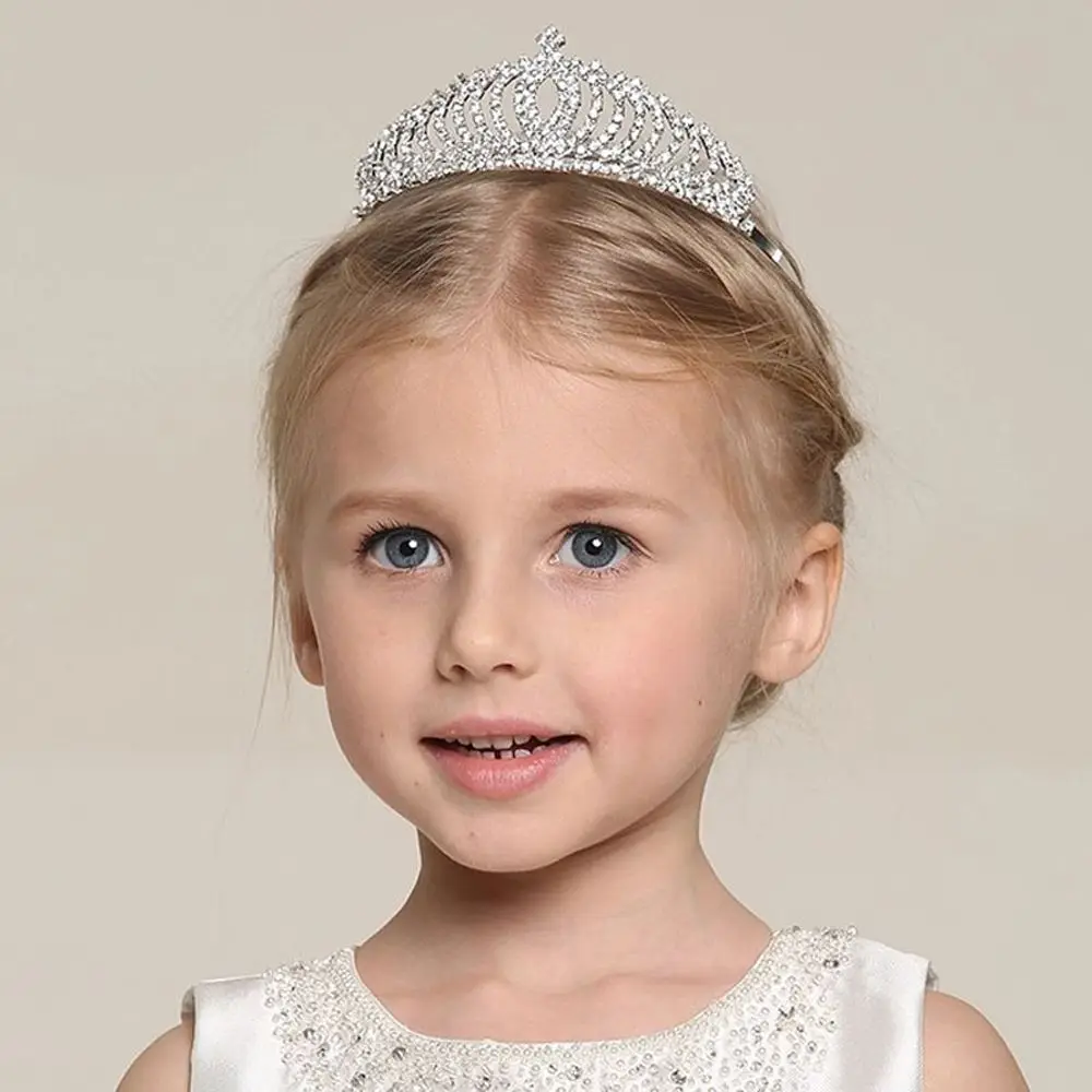 ergo baby accessories Children's Hair Hoop Crown Stylish Rhinestone Tiara with Comb Girl Summer High-grade Crystal Silver Jewelry Diamond of the Girls Silicone Anti-lost Chain Strap Adjustable 