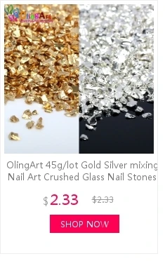 OlingArt 65g/lot Deep Multicolor mixing Nail Art Crushed Glass Nail Stones irregular Rhinestone Decoration DIY Necklace pendant