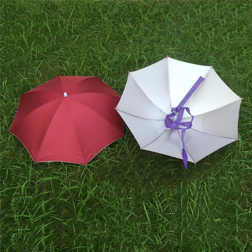 Portable Outdoor Sports 55cm Umbrella Hat Cap Folding Women Men Umbrella Fishing Hiking Cycling Caps Headwear #2M11 (1)
