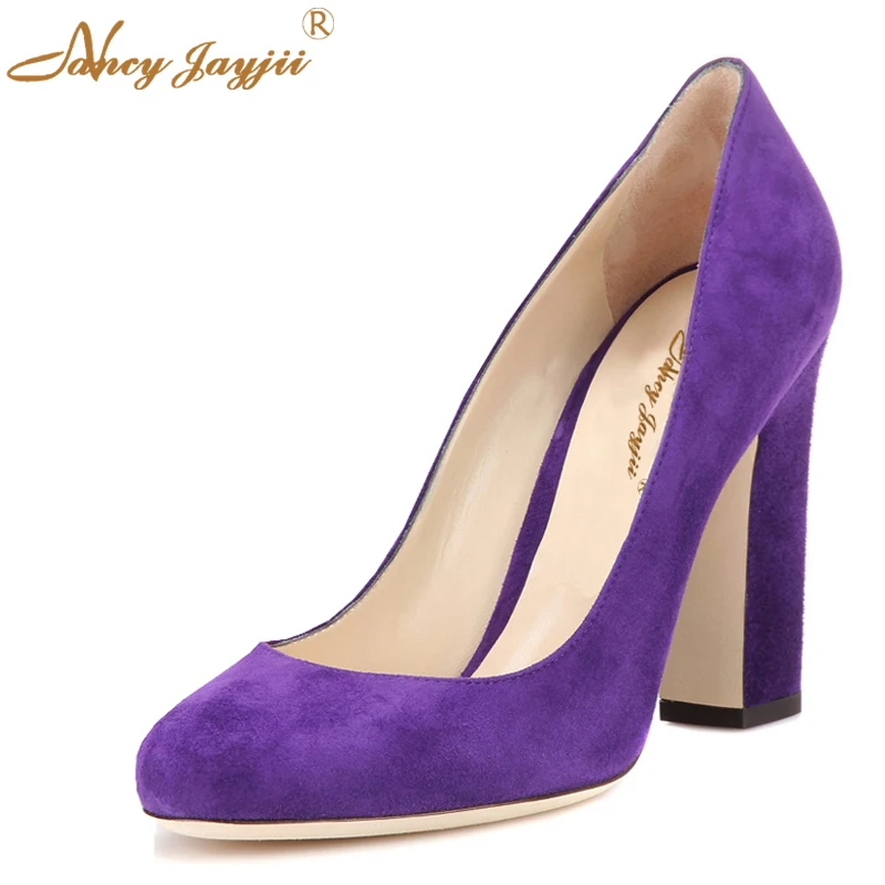 purple thick heels