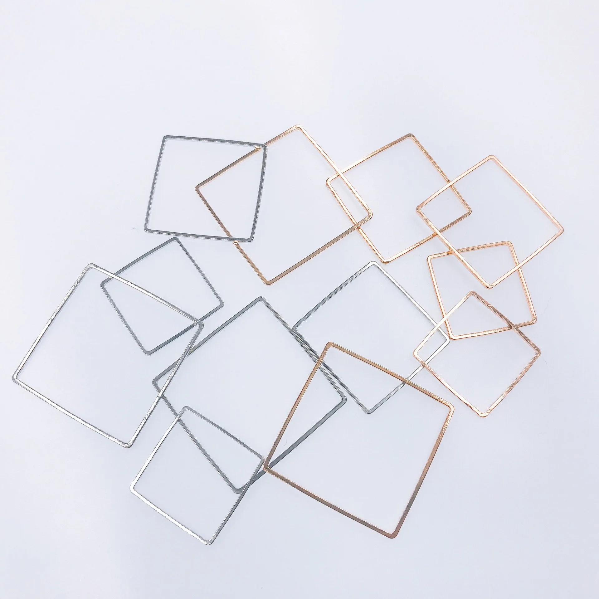 

15/20/25/30mm Metal Ring DIY Jewelry Accessories Copper Square Circle Connectors For Earrings Necklace Jewelry making 3 Colors
