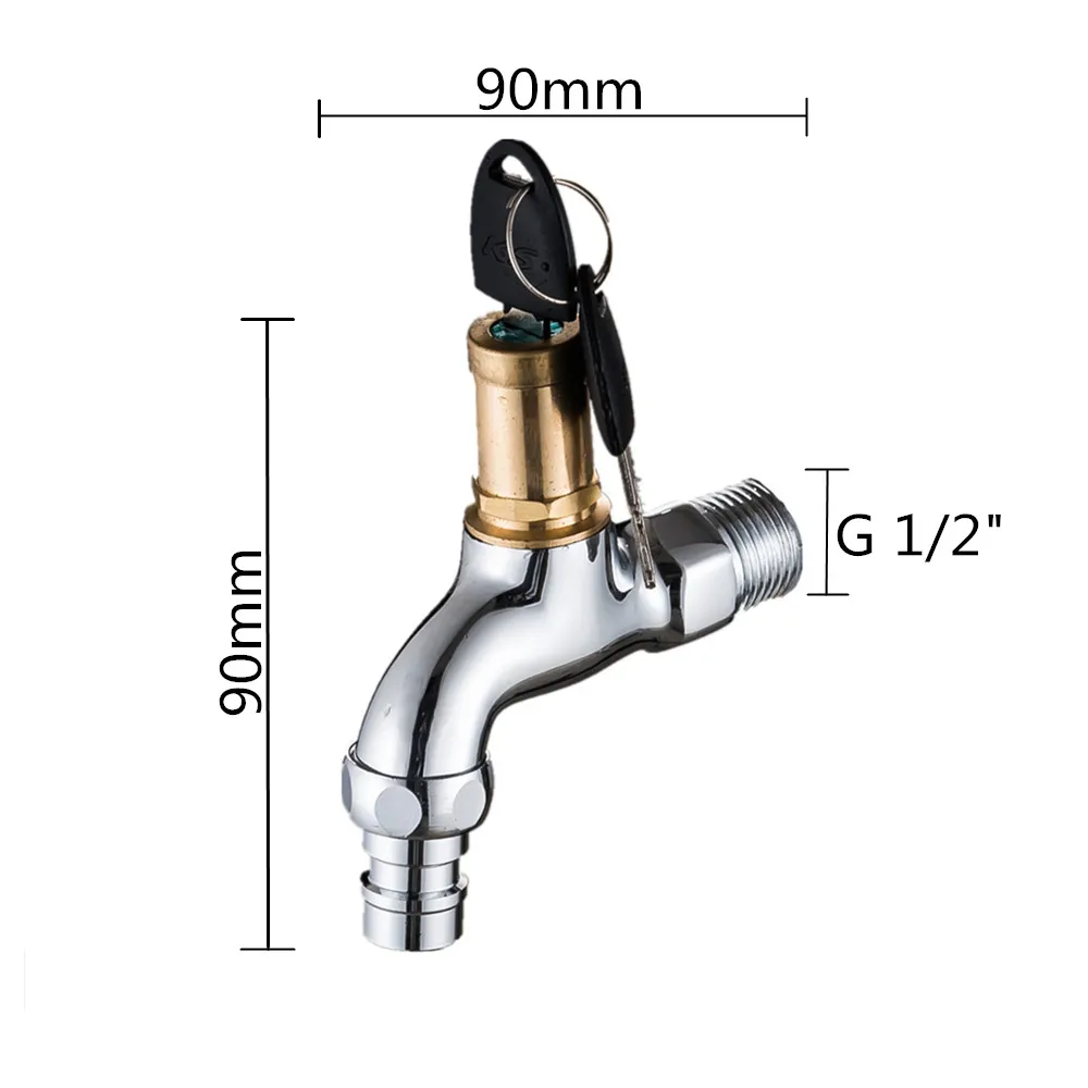 Латунный водопроводный кран высокого качества открытый водопроводный кран 1/2 дюймов с замком смеситель для раковины стиральная машина вода сад кран Mic-B016