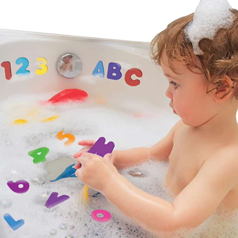 36 шт. красочные Bathletters и Numbers наклейки детские игрушки для ванной мягкой пены EVA Плавающий английские буквы Развивающие игрушки для детей подарок