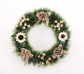 

30cm Sunflower Korean small fresh style wreath Christmas door shop window dressing supplies
