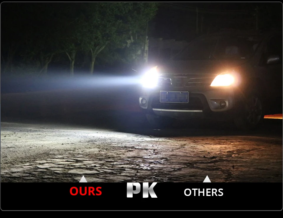 Foxcnsun LED Car Headlight 12000LM with 3 Sides Light H1 H3 H4 H7 H11 H8 H9 9005 HB3 9006 HB4 80W CSP Chip 12V 24V 6500K Hi Lo  (5)