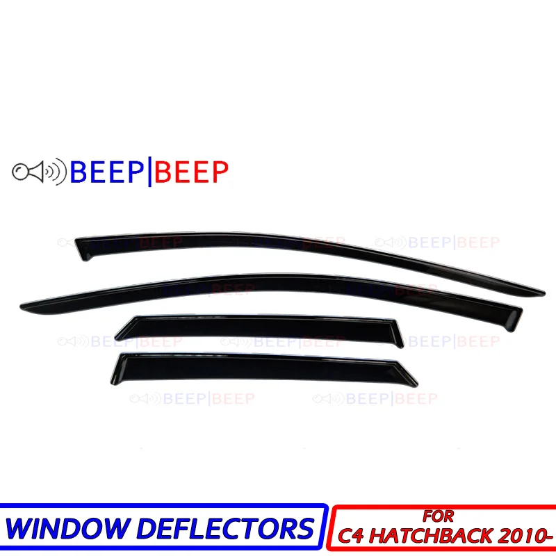 

For Citroen C4 Hatchback 2010- car window deflectors car wind deflector sun guard rain vent visor cover car styling accessories