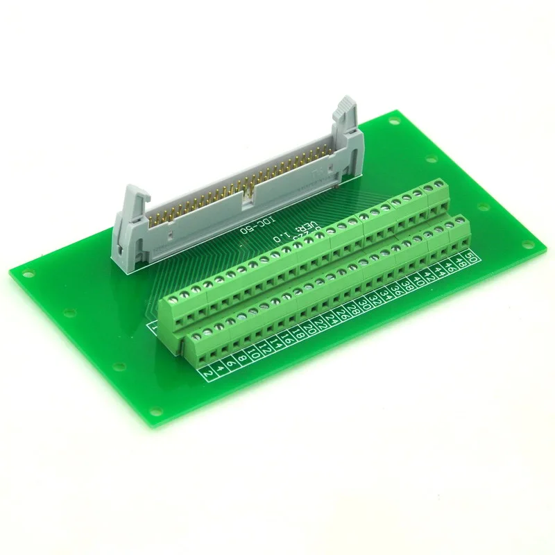 Terminal Block IDC50 2x25 Pins 0.1/" Male Header Breakout Board Connector.