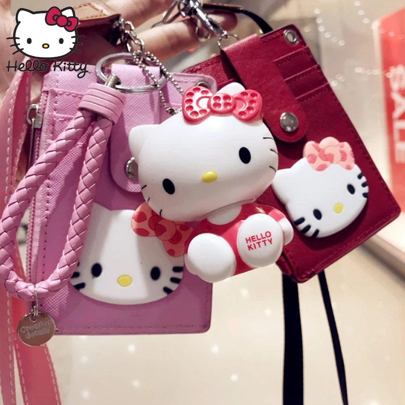 Hello kitty, высокое качество, держатель для бейджа, ID, удобная сумка для монет, держатель для карт, ремешок, посылка, плюшевый Кошелек, Подарочная подвеска