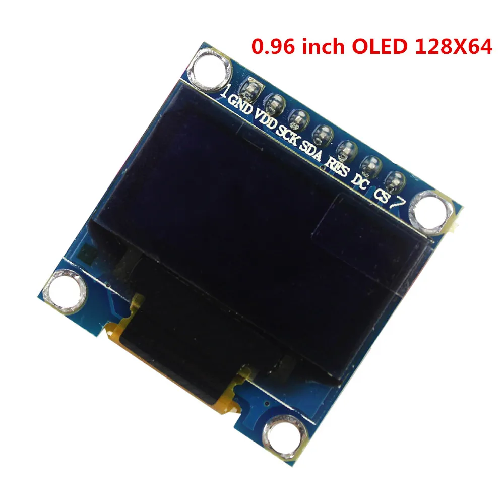 0,96 дюймов OLED белый дисплей модуль 128X64 OLED SPI 7pin чип драйвера SSD1306 для arduino Diy Kit