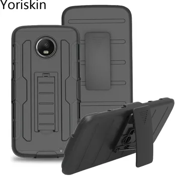 

Shock Proof Heavy Duty Kickstand Belt clip Hybrid Full Body Protective Cover Case For Motorola Moto Z2 Force (5.5 inch) Black