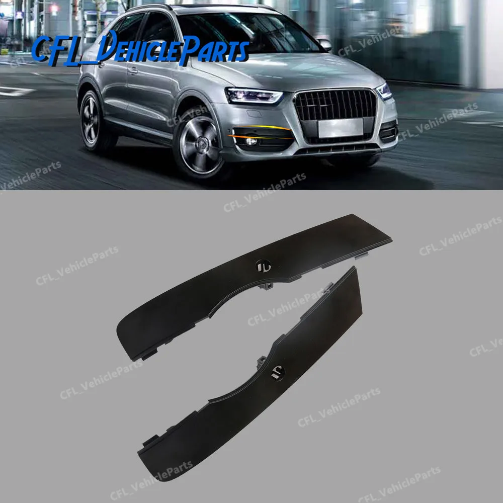 

Pair L+R Front Bumper Grille Trim Molding W Sensor Holes 8U0807379C 8U0807380C For Audi Q3 2012 2013 2014
