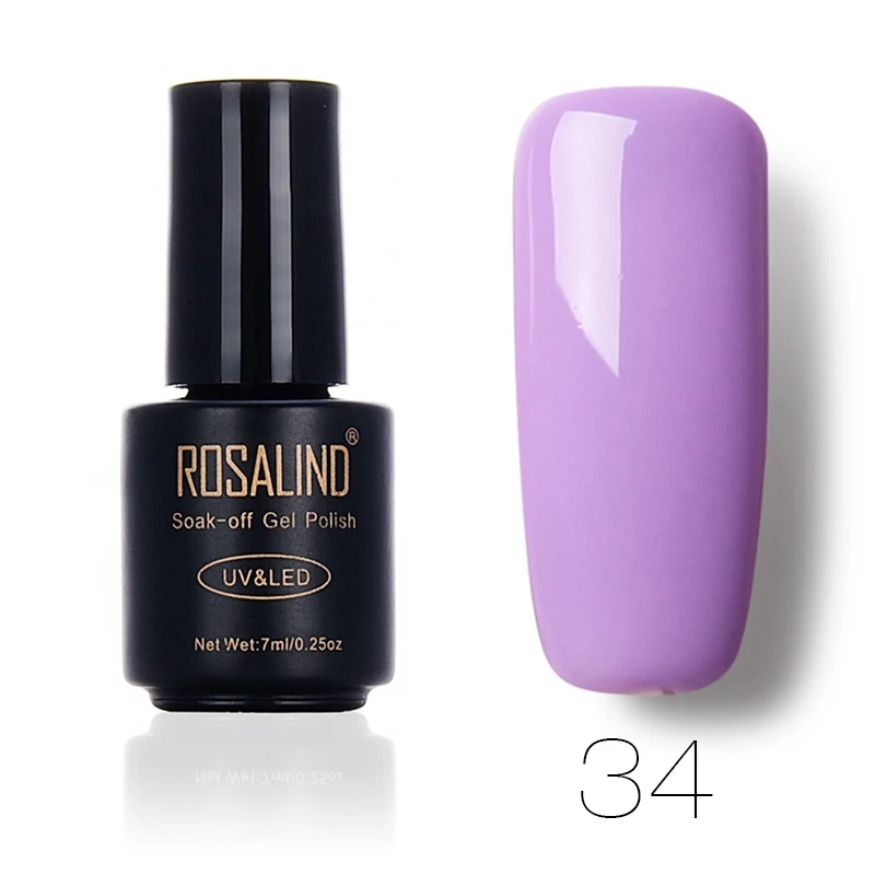 ROSALIND Гель-лак для ногтей 7 мл 58 свежих цветов Soak Off UV гибридный набор гель-лаков для ногтей для нейл-арта Маникюр для ногти гель лак - Цвет: 34