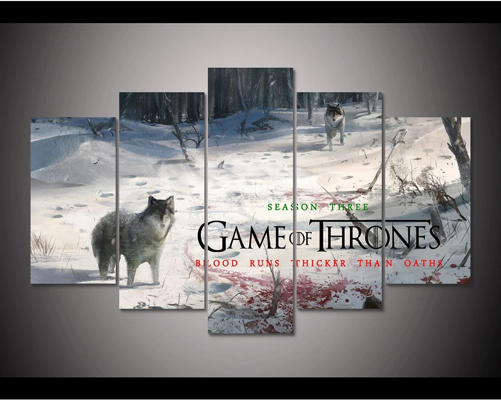 Framed HD Print 5pcs Game of Thrones canvas wall art Painting modern