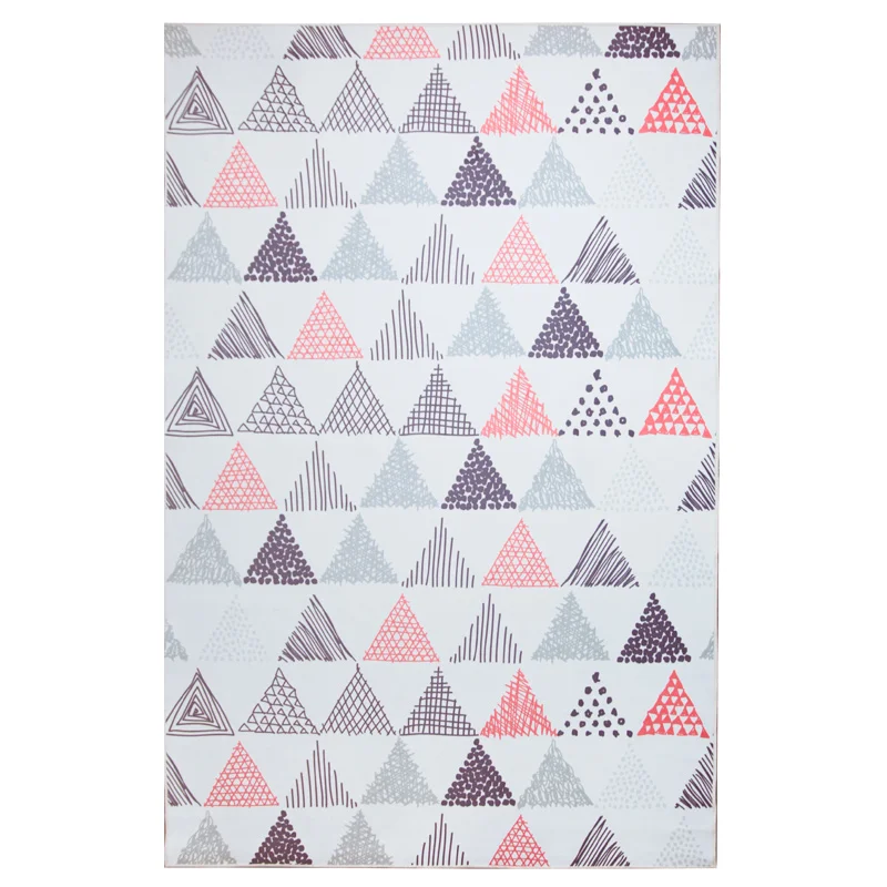 Style Nordique Mignon Tapis De Chevet Triangles Rose Et Gris
