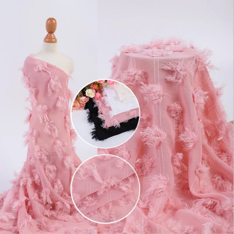 3D шифон Вышивка ткань для свадебного платья костюм ткань отель фоновая ткань детская одежда ткань