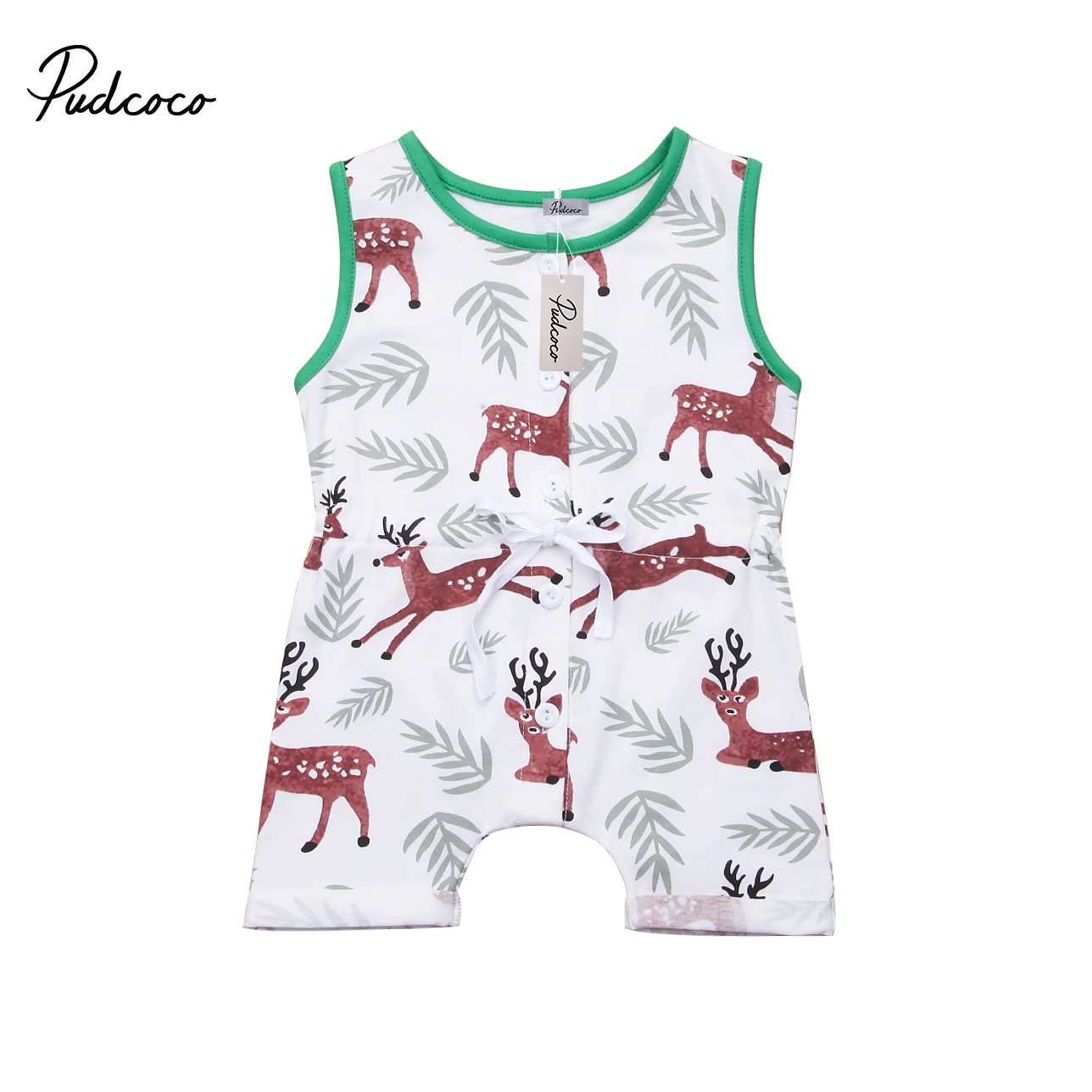 Newborn Baby Boy Girl Romper Animal Jumpsuit Bodysuit Sleeveless Romper