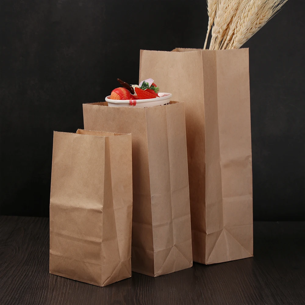 Baking Package Wrapping Bag Kraft Paper Bags Bread Food Gift Cookie Pouch