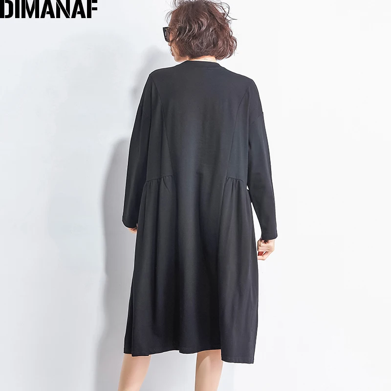 Dimanaf женский платье плюс Размеры Femme элегантные женские Vestidos из мягкого хлопка