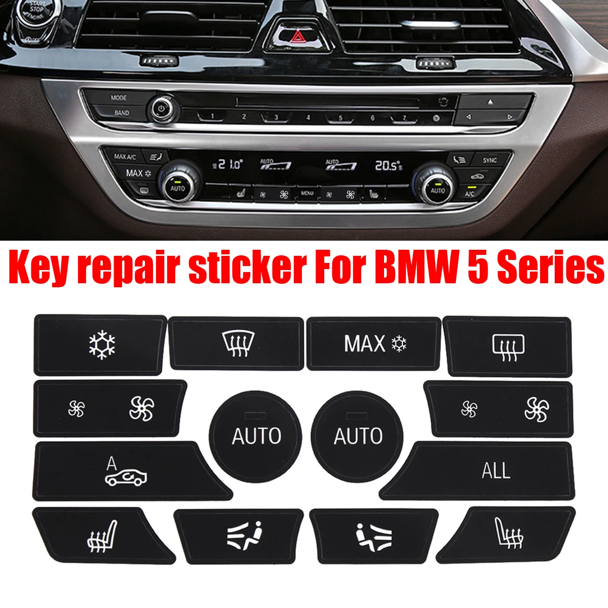 Button Sticker For BMW Dash Climate Control Panel Button Repair Car