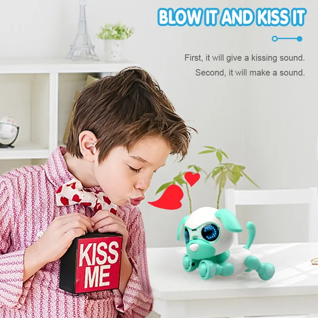 UInteractive Smart Puppy Robotic Dog LED Eyes Sound Recording Sing Sleep Cute Toy  Child Christmas Gift Fun Eject