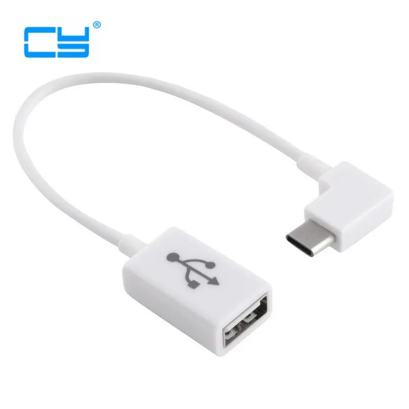 Direito Angular de 90 Graus USB 3 1 tipo c Tipo C para 2 0 feminino OTG кабель 10 см Celular планшет и ноутбук|usb 3.1|usb