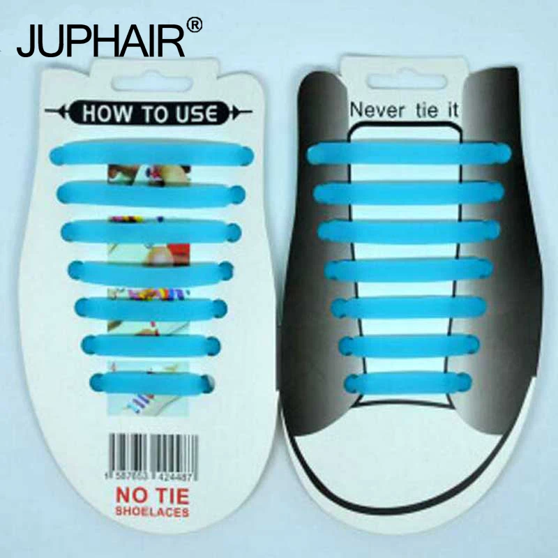 

JUP 1-12 Sets(14Root/Set) Glow Blue and Green Laces Novelty Without Tie Laces Unisex Elastic Silicone LacesMen Women Sneakers