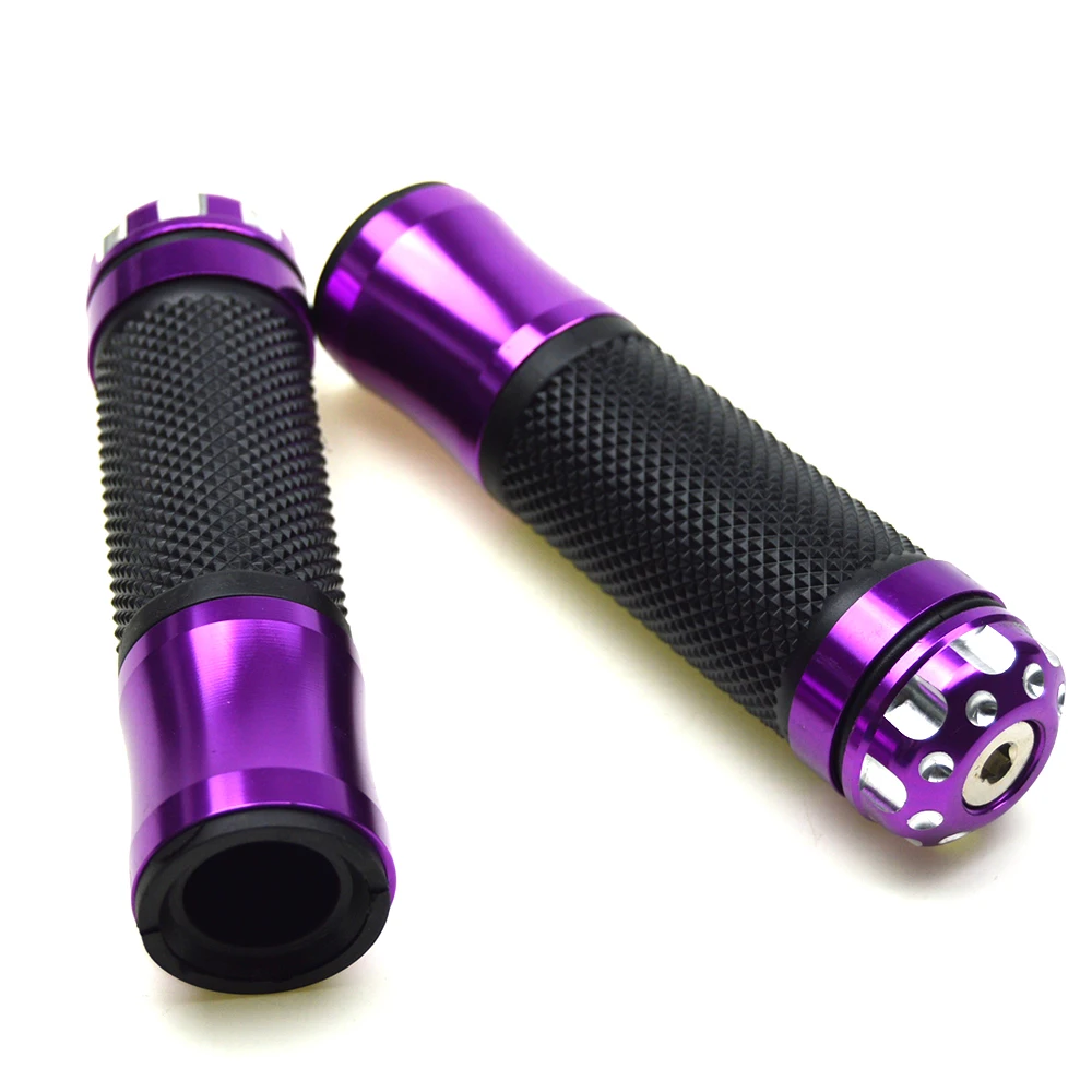 purple 1 Pair Universal Aluminum None Slip Rubber Motorcycle Handlebars