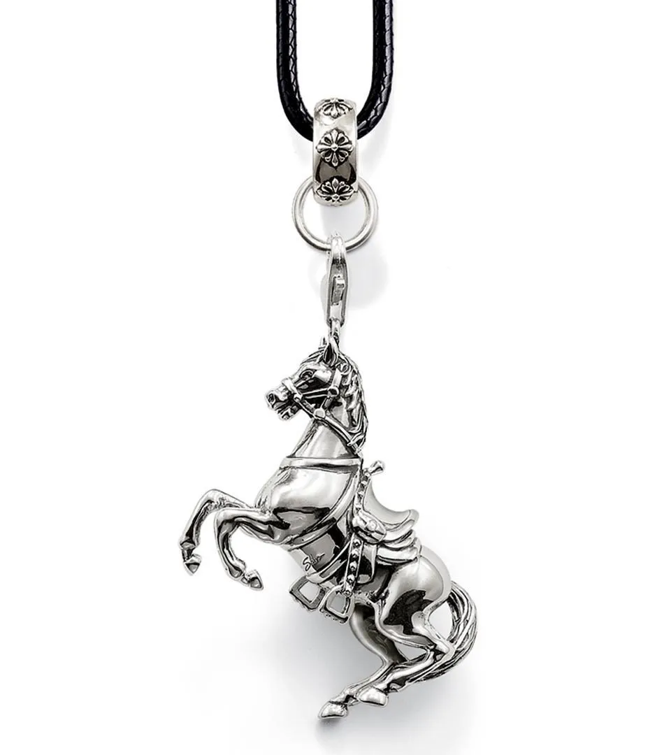 925 пробы серебряные кожаные Чокеры с лошадьми и кулонами, самые модные ювелирные изделия, ожерелье с кулоном для женщин и мужчин