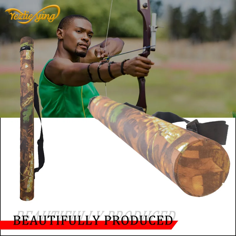 Traditional Back Archery Quiver Arrow Holder Bow Bag Case Portable