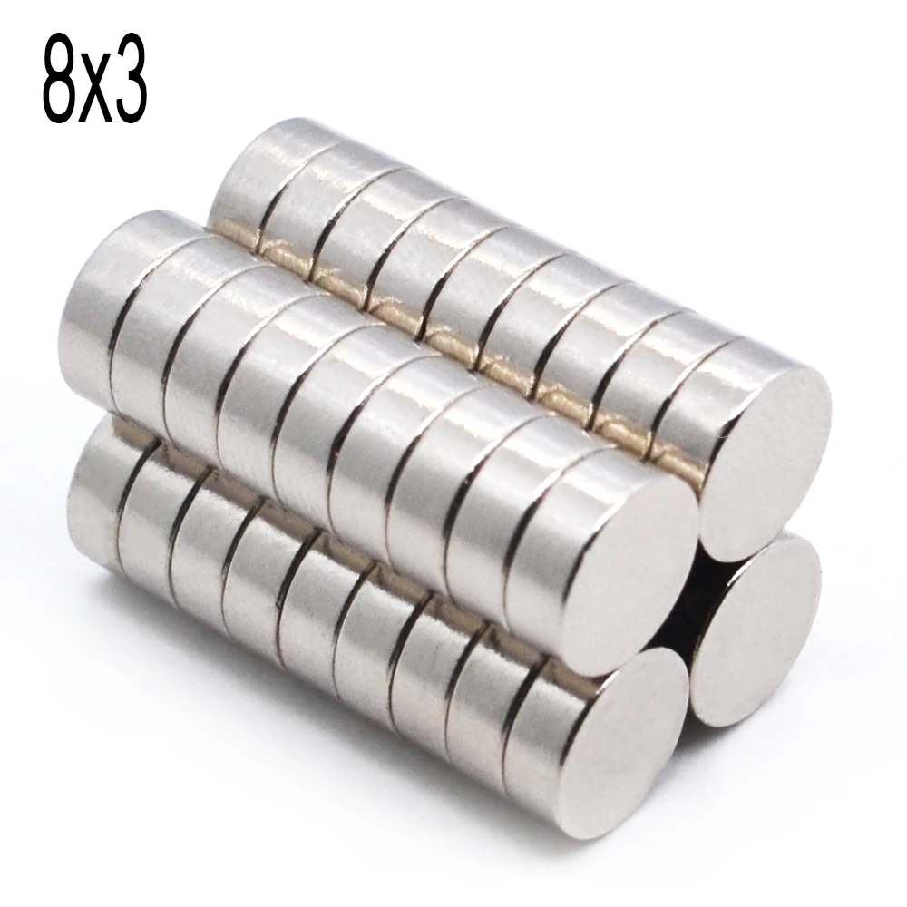 Kaufen 1000 stücke 8mm x 3mm 8x3 Starke Runde Magnet 8x3 Disc 8*3 rare Earth Neodym NEUE Kunst Handwerk Verbindung