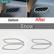 Tonlinker 2 Pcs DIY Car Styling Stainless Steel Dashboard Small Vent Cover Case stickers for Mitsubishi Outlander 2013-16