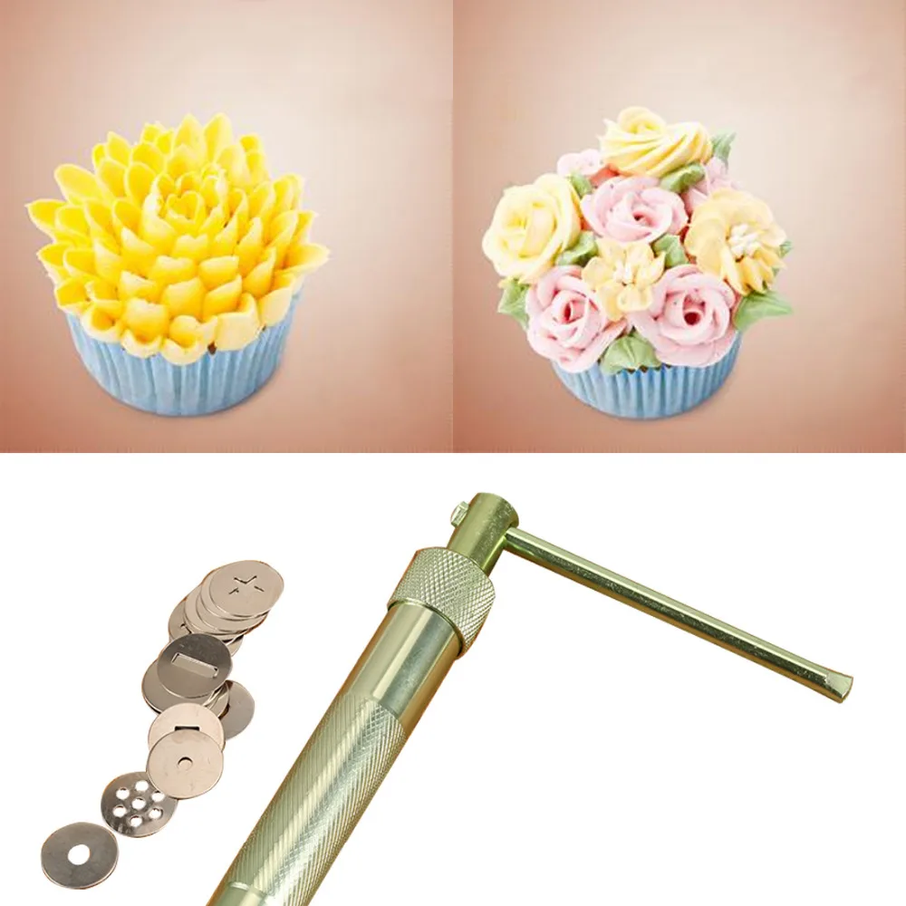 

Stainless Steel Sugar Paste Extruder Craft Gun Tips Craft Fondant Cake Sculpture Polymer Clay Tools Random Color