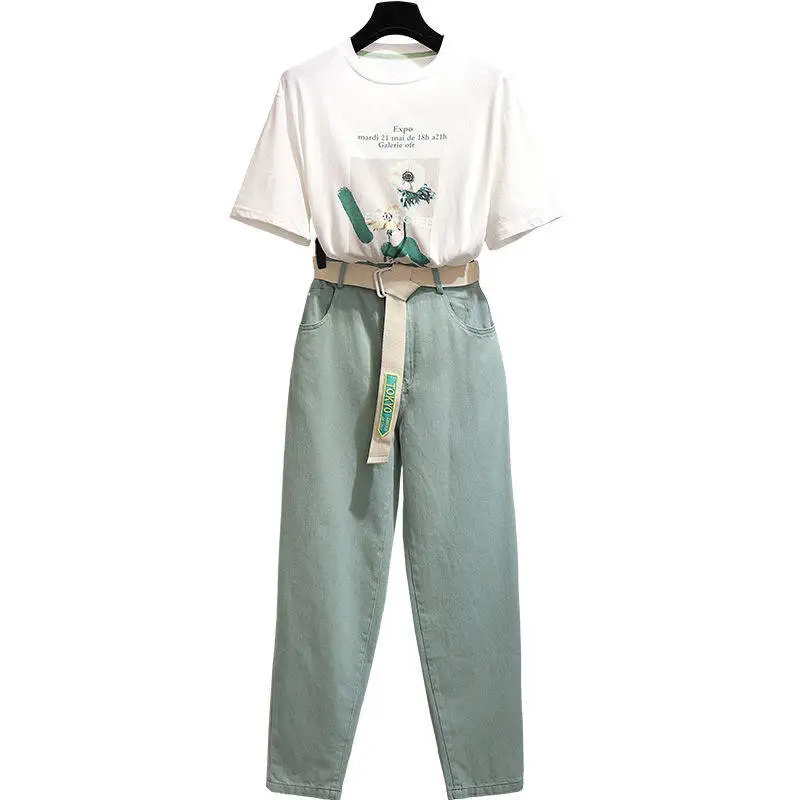 

Summer Fashion Tracksuits Women Set 2 Piece Outfits for Women Printted Top + Pants Sweetsuits Two Piece Set Woman Clothes