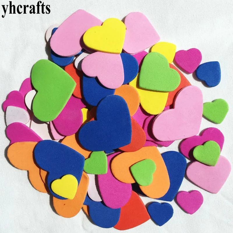 

10bags/LOT.Mix hearts foam stickers 8 design choose.Early educational toys Kindergarten crafts Color learning Craft Handmade