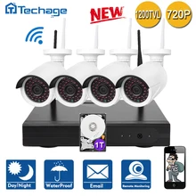 Techage 8CH/4CH Беспроводной NVR WI-FI Системы ВИДЕОНАБЛЮДЕНИЯ P2P ONVIF 4 шт. 720 P 2.8 мм 3.6 мм 1.0MP IP Водонепроницаемая Камера Видеонаблюдения Комплект