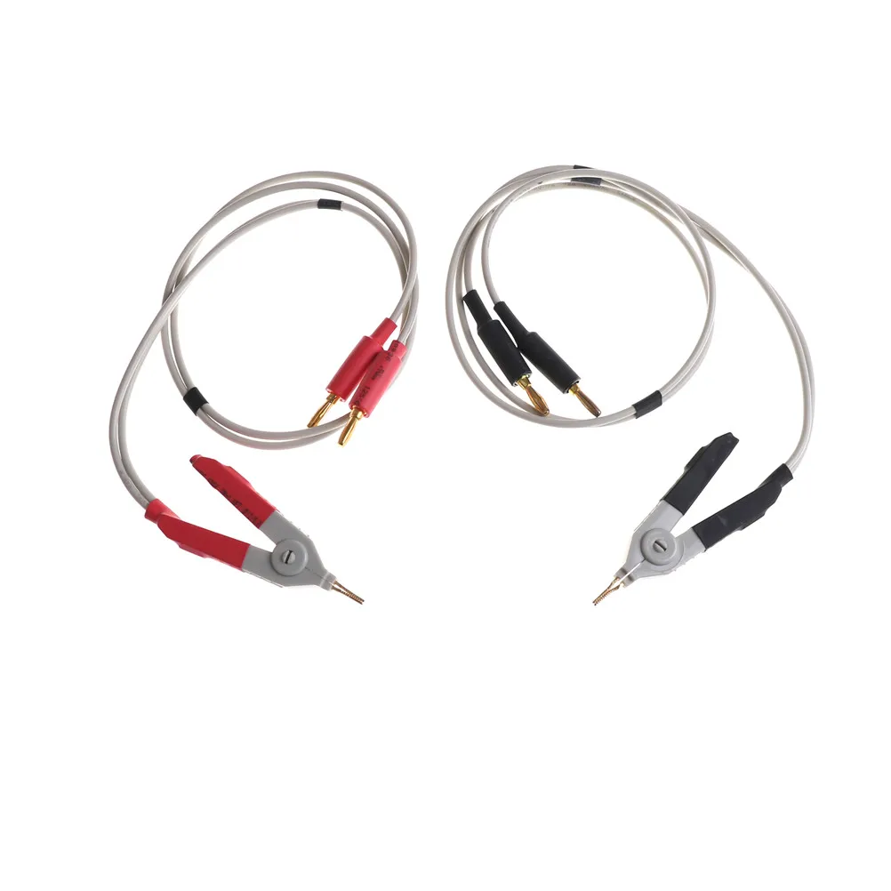 

LCR Meters Clips Resistance Test Leads Banana Plug Clip Cable Terminal Probe Wire Test Line LCR Test Clip Red& Black 2pcs