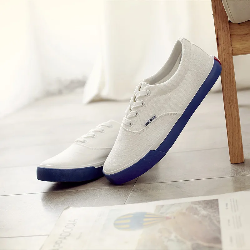 

2019 Men's vulcanized sneakers breathable flat casual white shoes Male spring and autumn canvas shoes Zapatos Hombre JN-15