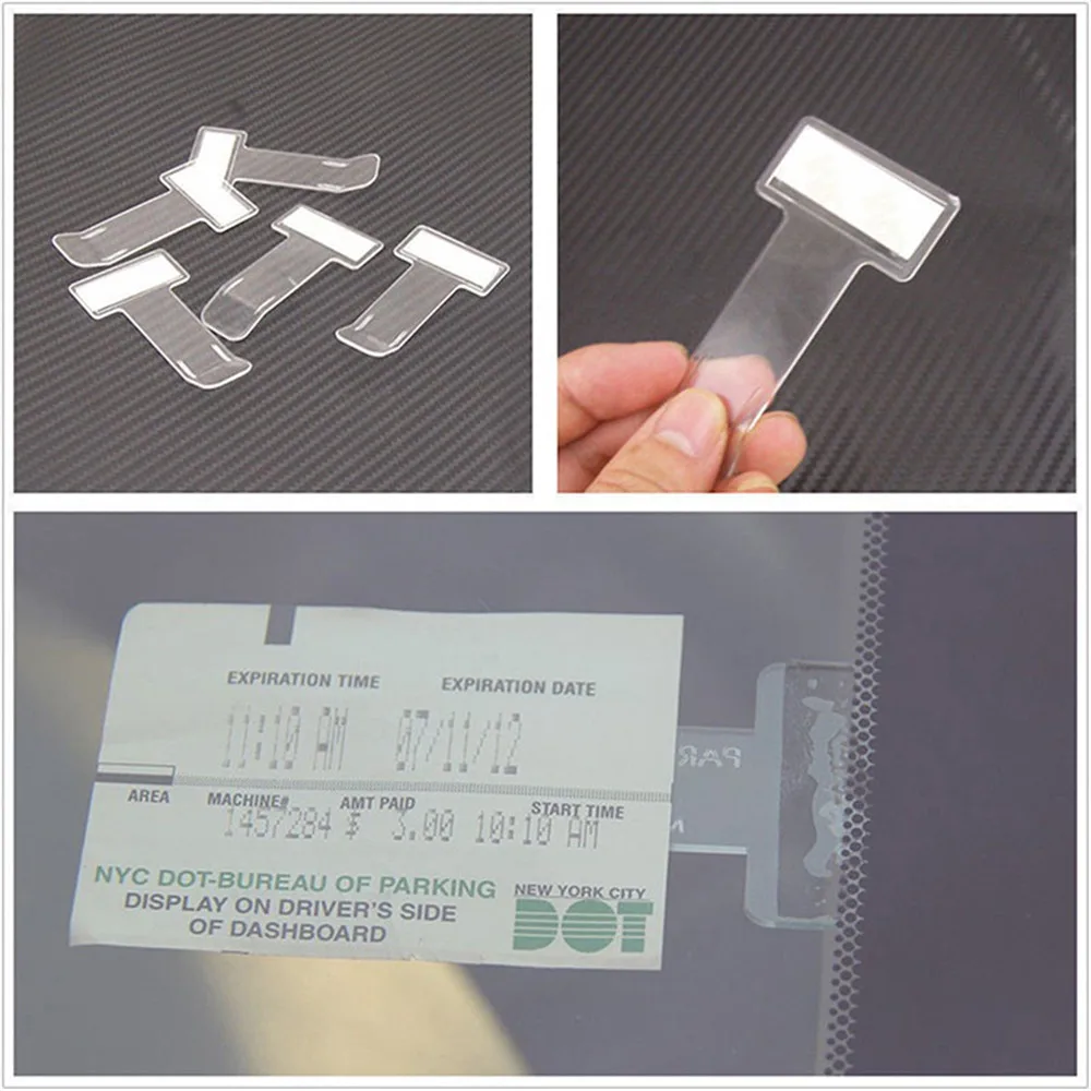 

4pcs Car Vehicle Parking Ticket Permit Holder Clip Sticker Windscreen Window Fastener Stickers Windscreen Window Timing Document