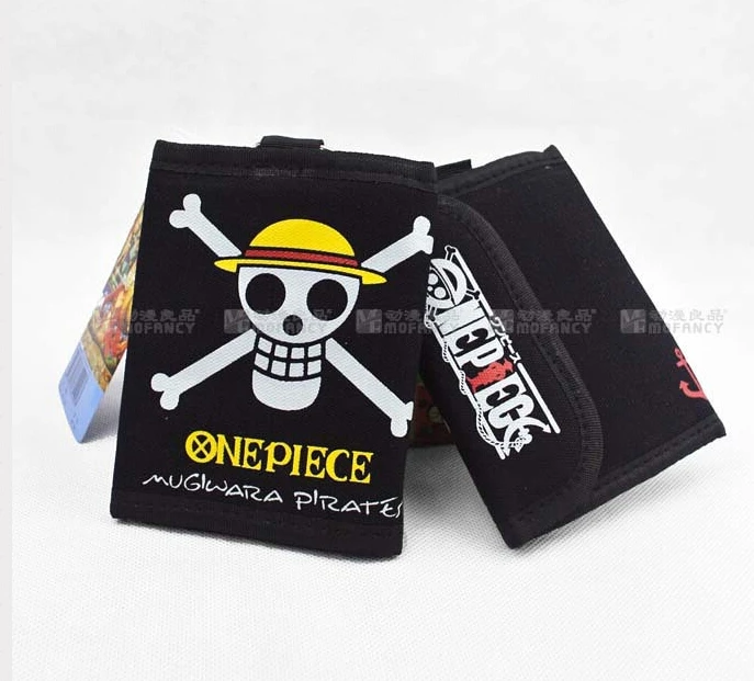 

Anime Japan Style One Piece theme Boys cartoon pattern man short design change pocket needle student bifold wallet black key bag