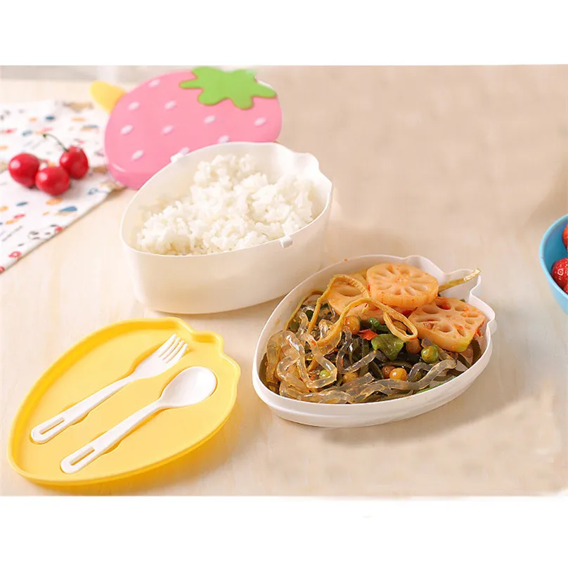 Cute Cartoon Strawberry Lunch Box Food Container Storage Box Portable Kids Student Lunch Box Bento Box Container new #25j16 (3)