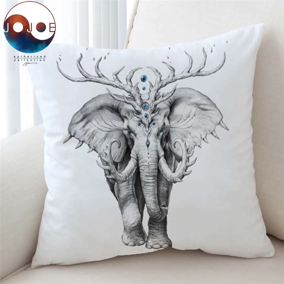 

Elephant Soul by JoJoesArt Pillow Case Cushion Cover 3D Printed Pillow Covers Animal Black White Funda Cojin Home Decor