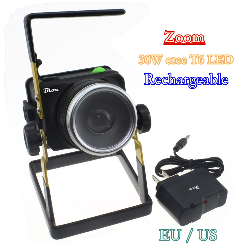 

1200lm XML - T6 LED 30W Zoom waterproof IP67 Portable Lanterns Camping lamp light use 18650 battery Fishing lamp floodlight