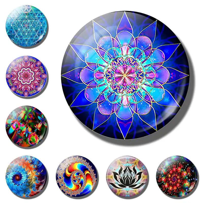 Ручной работы хна магнит на холодильник буддистский символ ом Мандала магниты на холодильник стикер для холодильника Религиозное искусств...