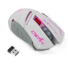 Игровая мышь 2400 dpi 2,4G Gamer, 5 кнопок, игровая мышь MiceSilence, встроенная литиевая батарея, перезаряжаемая беспроводная мышь