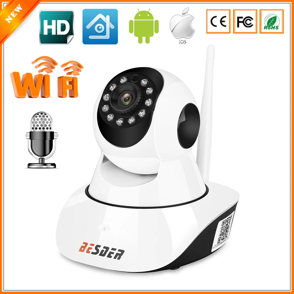 BESDER проводная Wifi IP камера 720P панорамирование наклон беспроводной детский