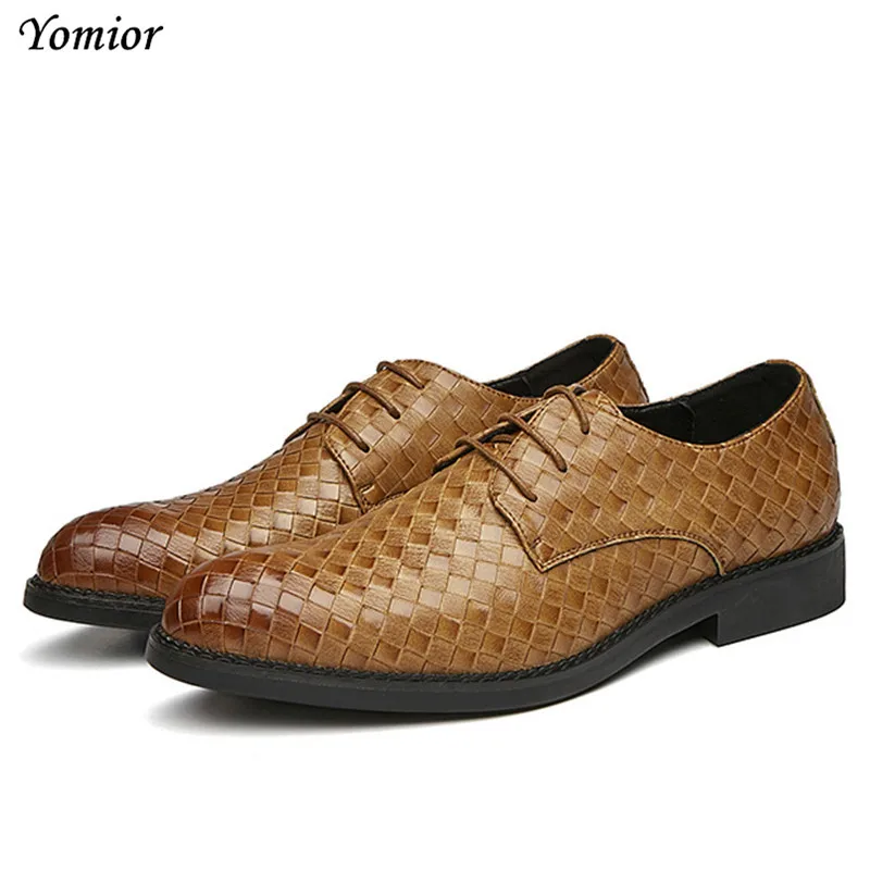 Yomior модные Мужская обувь Элитный бренд итальянский Повседневное острый носок торжественное платье костюм кожаные туфли для торжеств