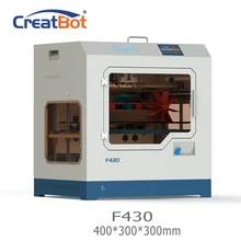 FREE SHIPPING F430 400*300*300MM CreatBot PEEK 3D Printer dual extruder 1.75mm PLA ABS large printing size All Closed Chamber