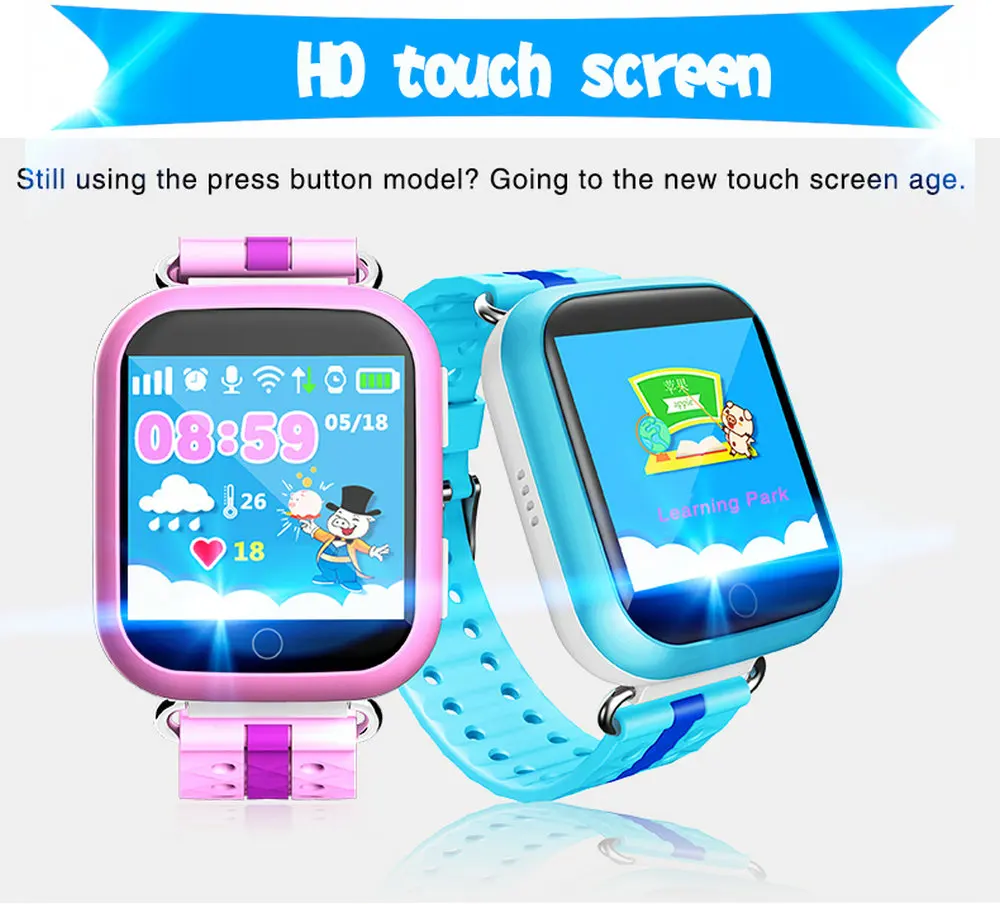 Оригинальные Q750 Q100 gps Детские умные часы SOS Вызов с 1,54 дюймов сенсорный экран расположение устройства трекер для детей безопасные умные часы