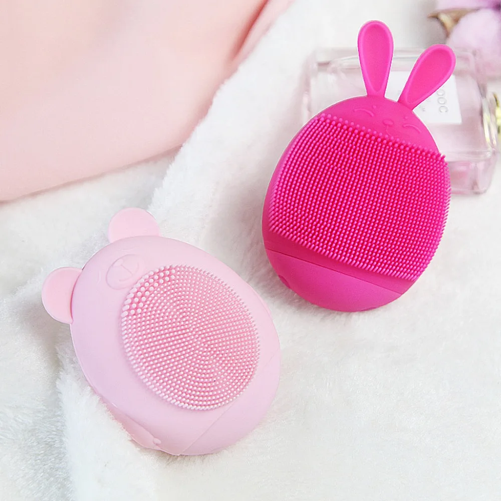 

Lovely Shapes Silicone Electric Facial Cleansing Brush Face Washing Machine Ultrasonic Vibration Cleanser Skin Care Tools