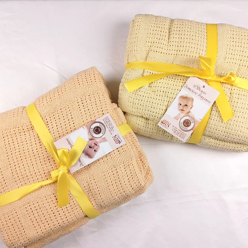 Hot Sale 100% Cotton Baby Knitted Breathable Props Blanket Kids Sleeping Hole Wrap Blankets cotton blanket For Summer | Мать и ребенок